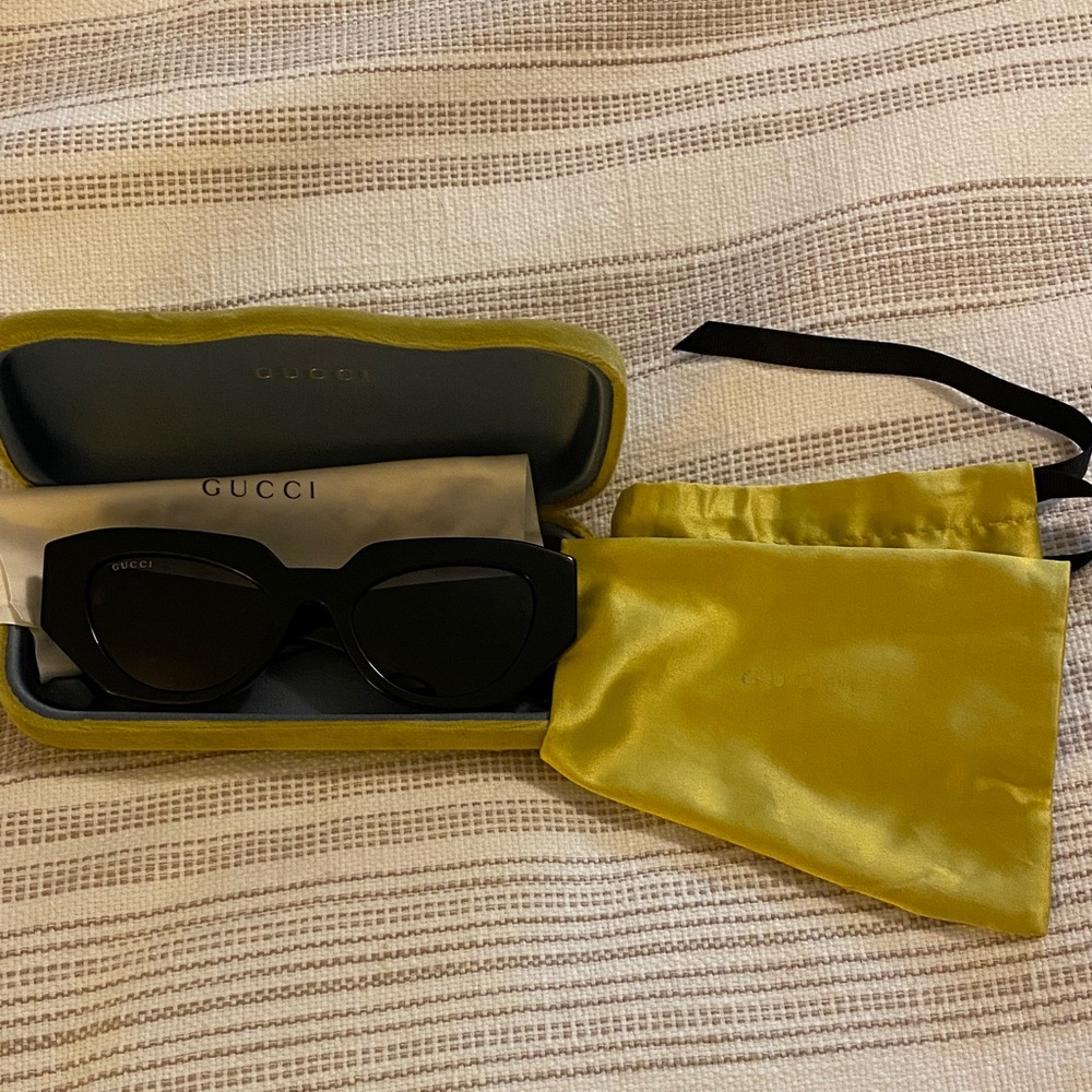 Gucci Black Sunglasses with Yellow Case